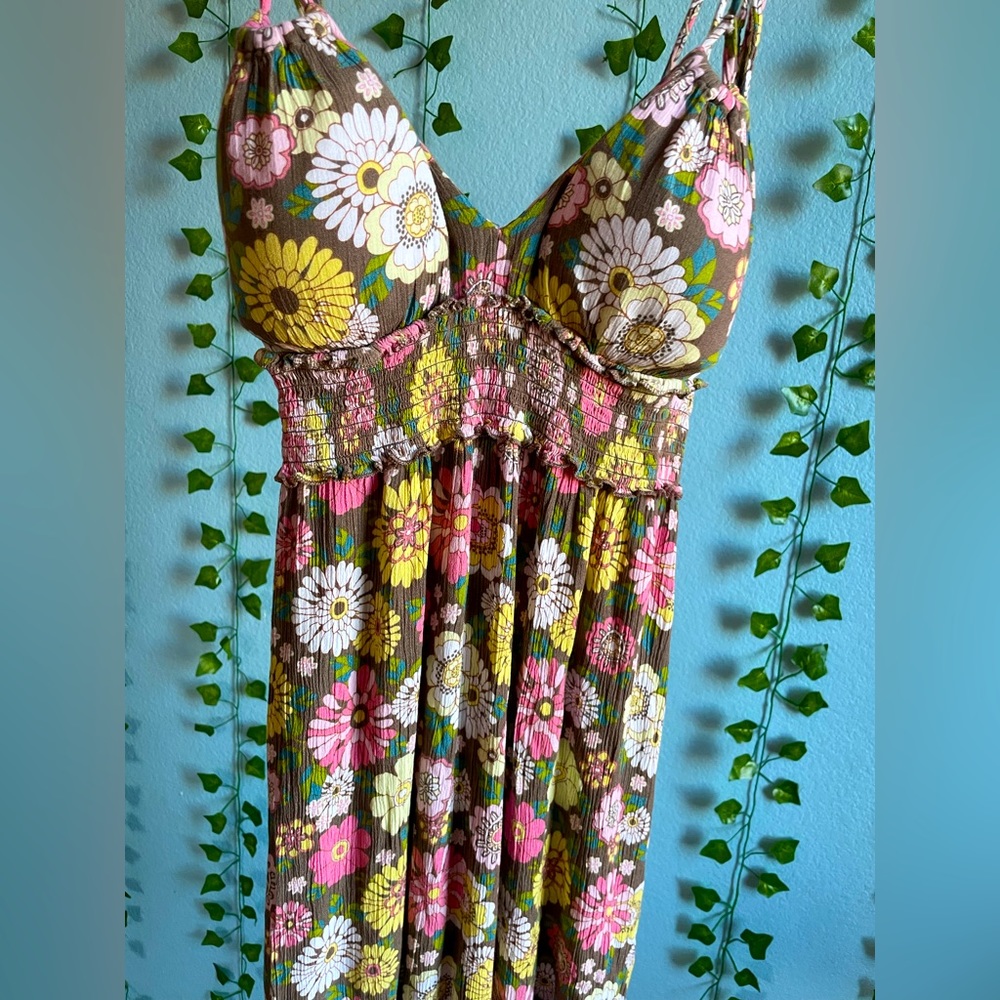 Flower print hippie dress
